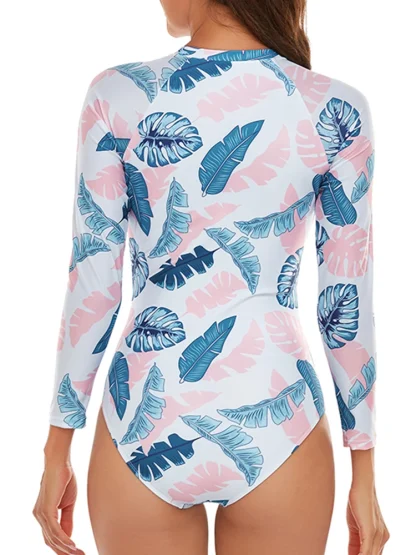 Half Zipper One Piece Swimsuit - Image 4