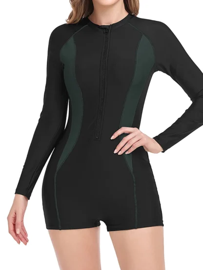 Zip Fit Long Sleeve One Piece Swimsuit - Image 6