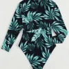 Leafy Print One Piece Swimsuit - Image 4