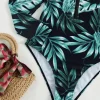 Leafy Print One Piece Swimsuit - Image 6