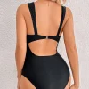 Lace Splicing One Piece Swimsuit - Image 2