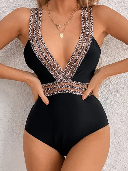 Lace Splicing One Piece Swimsuit