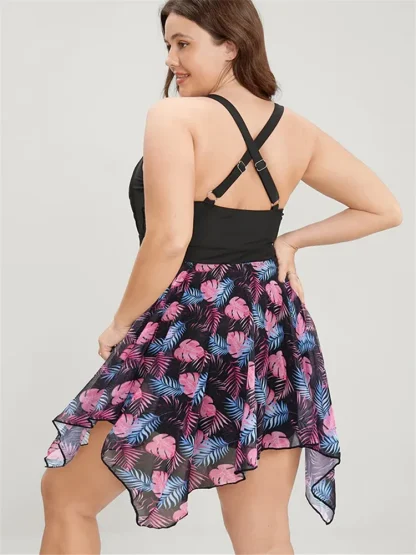 Tie-Up One Piece Swimsuit Skirt - Image 2