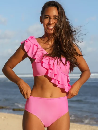 Cut Out Ruffle One Piece Swimsuit - Image 2