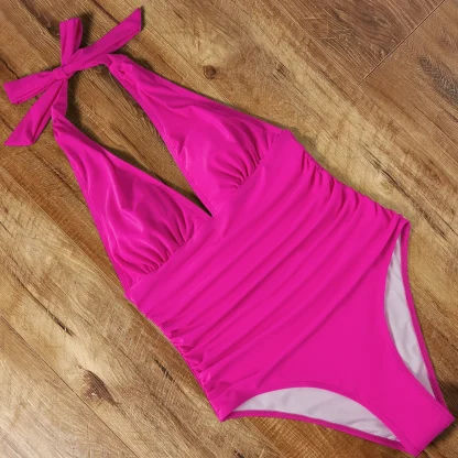 Plunging V-Neck One Piece Swimsuit - Image 4