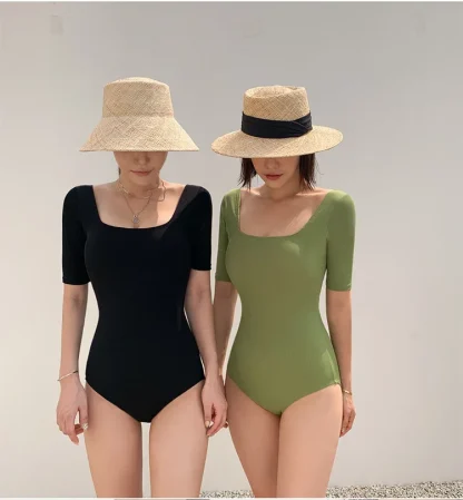 Sexy Short Sleeve One Piece Swimsuit - Image 6