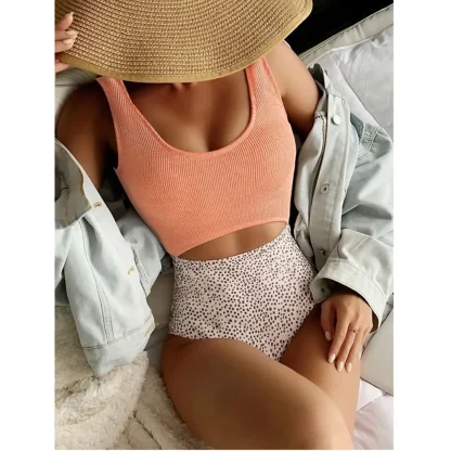 Ribbed Cut Out One Piece Swimsuit - Image 9