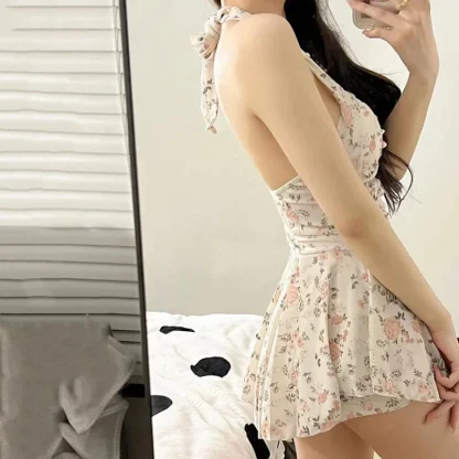Floral One-Piece Dress Swimsuit - Image 3
