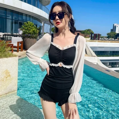 Ruffle Sleeve One Piece Swimsuit - Image 5