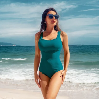 Sexy U Neck One Piece Swimsuit - Image 2
