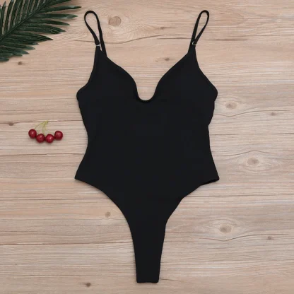 Basic Comfortable One Piece Swimsuit - Image 3