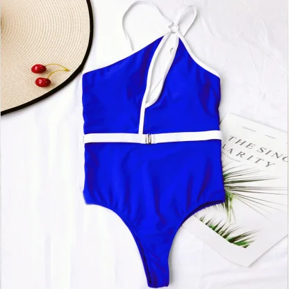 Hollow Out Belted One Piece Swimsuit - Image 5