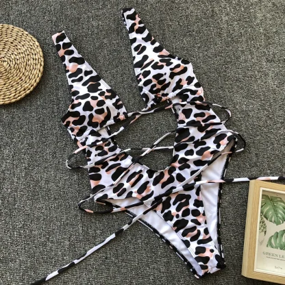 Bandage One Piece Swimsuit - Image 5