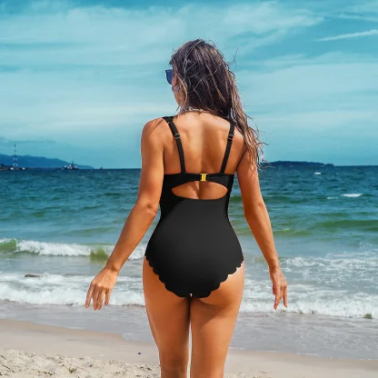 Sexy U Neck One Piece Swimsuit - Image 5