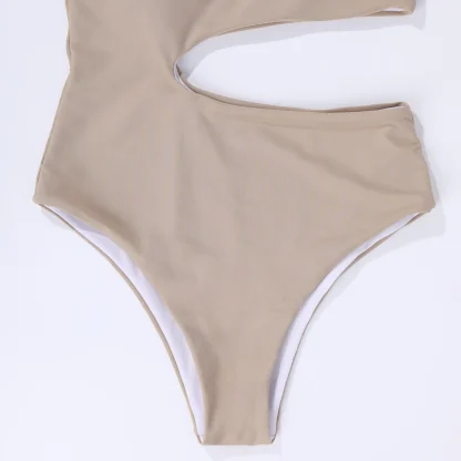 One Piece Swimsuit with Single Shoulder Strap - Image 5