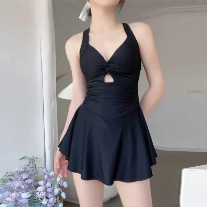 Chic One Piece Swimsuit with Skirt