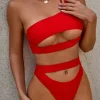 Chic Cut-Out Thong One Piece Swimsuit - Image 3