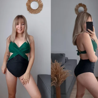 Flower Pattern One Piece Swimsuit - Image 5