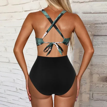 Flower Pattern One Piece Swimsuit - Image 3