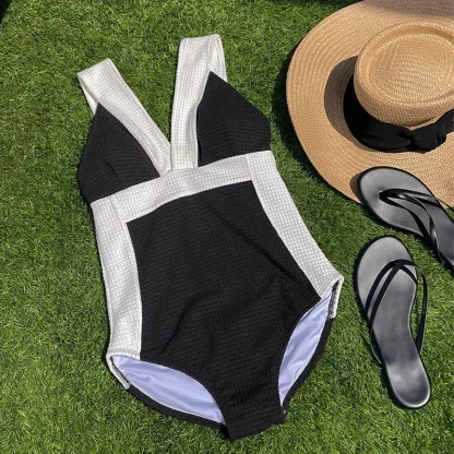 V-Neck Push-Up One Piece Swimsuit - Image 3