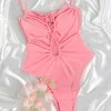 Hollow Out Bandage One Piece Swimsuit - Image 6