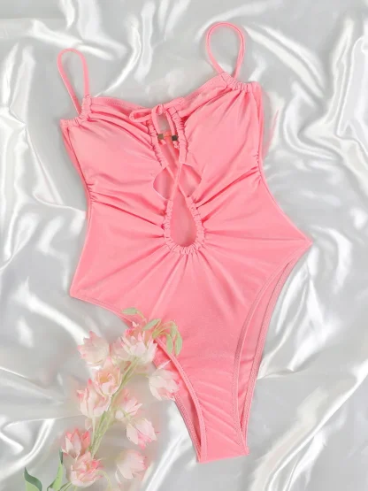 Hollow Out Bandage One Piece Swimsuit - Image 6