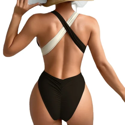 Double-Color One Piece Swimsuit - Image 4