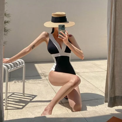 V-Neck Push-Up One Piece Swimsuit