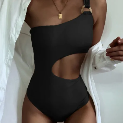 One Shoulder One Piece Swimsuit - Image 2