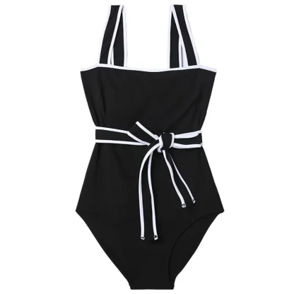 Elegant Belted One Piece Swimsuit - Image 6