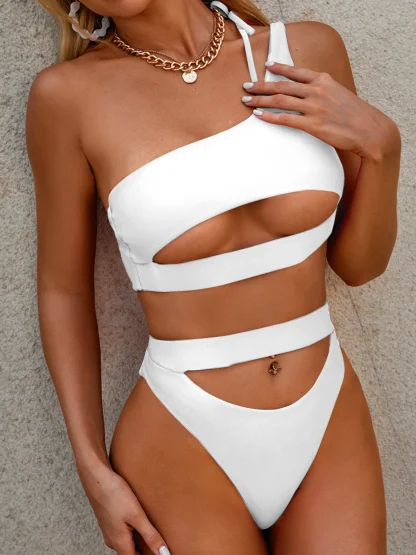Chic Cut-Out Thong One Piece Swimsuit - Image 2