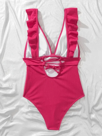 Chic Ruffle One Piece Swimsuit - Image 6