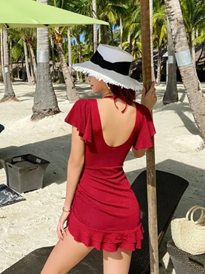 Summer Swimdress One Piece Swimsuit - Image 2