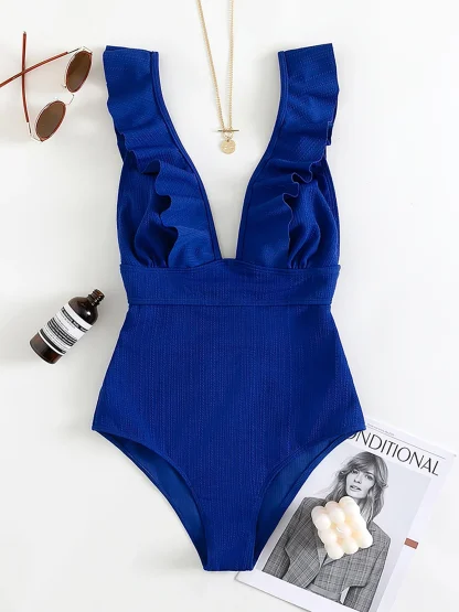 Ruffled Beachwear One Piece Swimsuit - Image 6