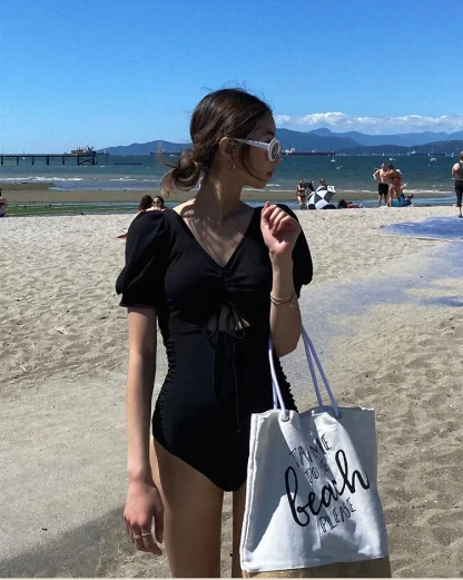 V Neck Cut Out One Piece Swimsuit - Image 6