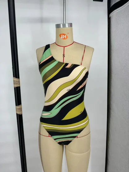 Single Striped One Piece Swimsuit - Image 5