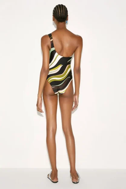 Single Striped One Piece Swimsuit - Image 3