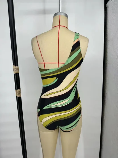 Single Striped One Piece Swimsuit - Image 6