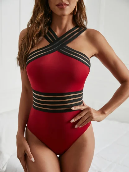 Chic Mesh Bathing One Piece SwimSuit - Image 5