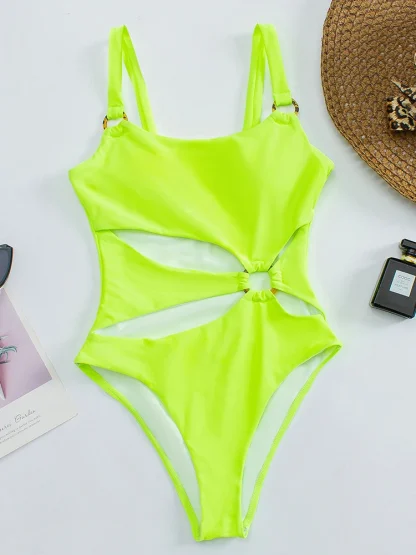 Hollow Out Swimwear One Piece Swimsuit - Image 6