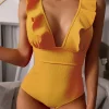 Ruffled Beachwear One Piece Swimsuit