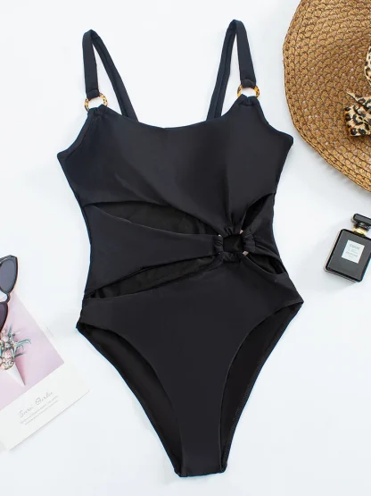 Hollow Out Swimwear One Piece Swimsuit - Image 3
